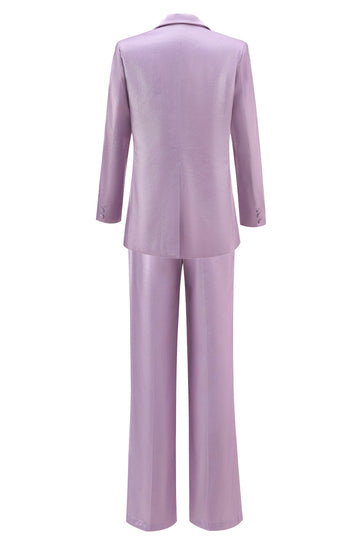 Purple Peak Lapel One Button 2 pièces Femmes Costumes